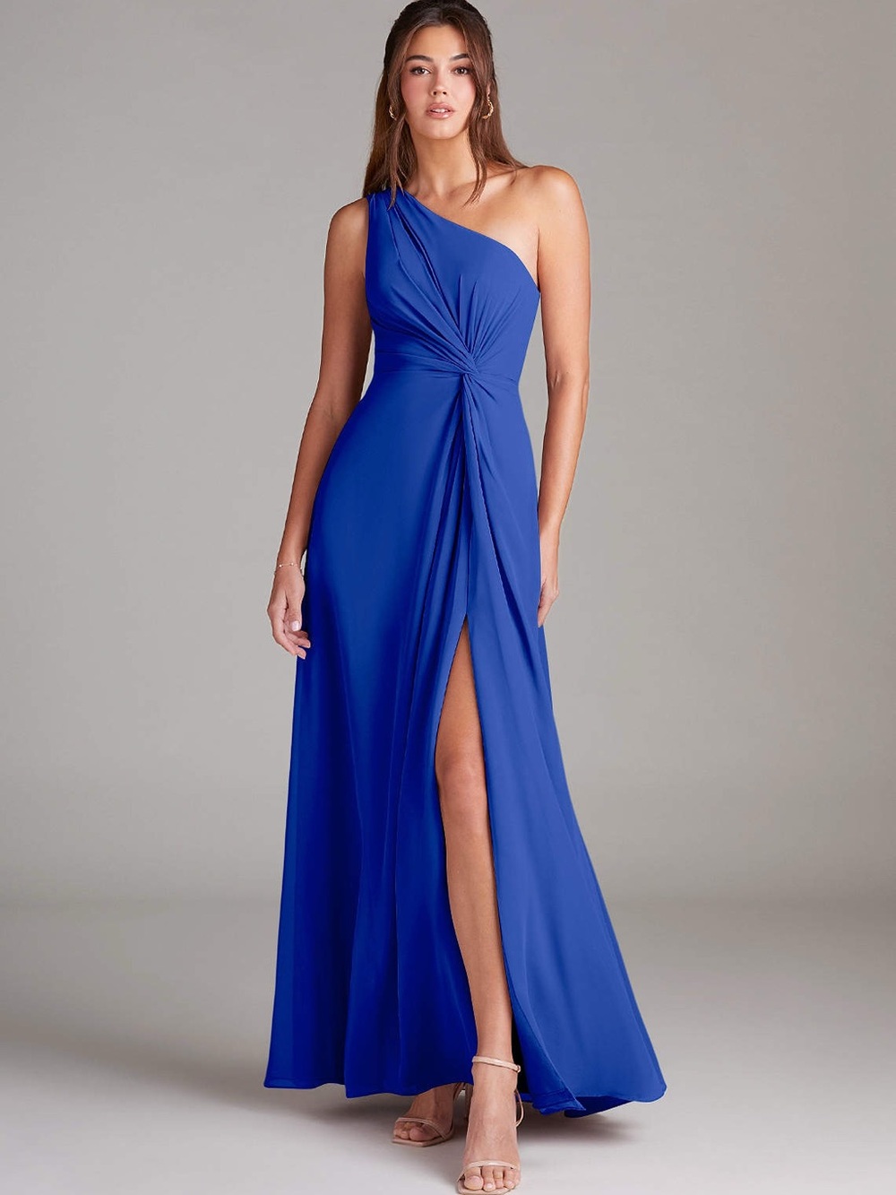 One-Shoulder Royal Blue Evening Gown